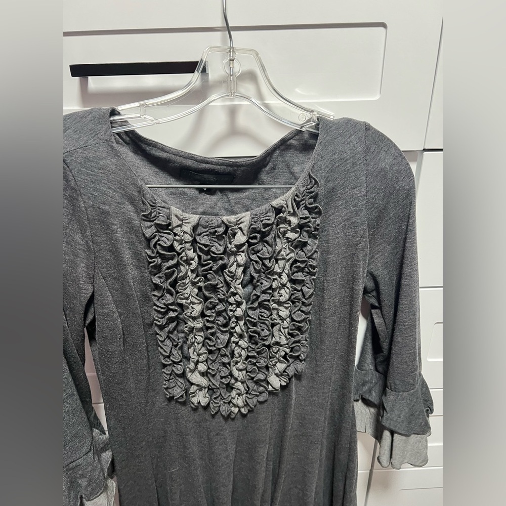 Chris McLaughlin Gray Pullover Stretch 3/4 Sleeve Shift Dress (MB1) - Picture 7 of 10